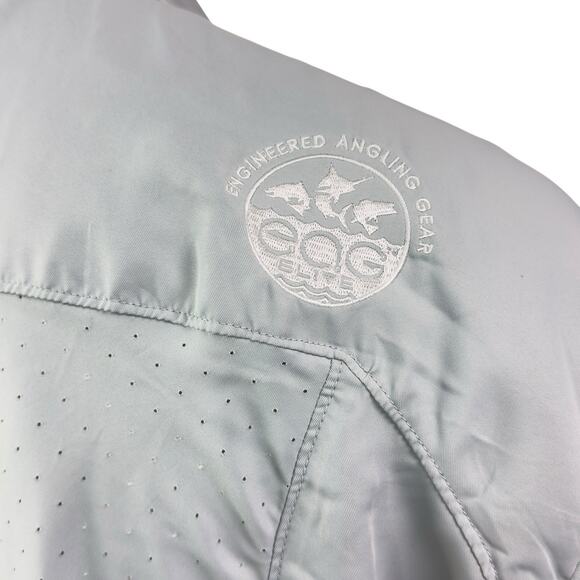 EAG Elite Men's XL Gray Short Sleeve Fishing Shirt Vented Performance Polyester - Picture 7 of 12